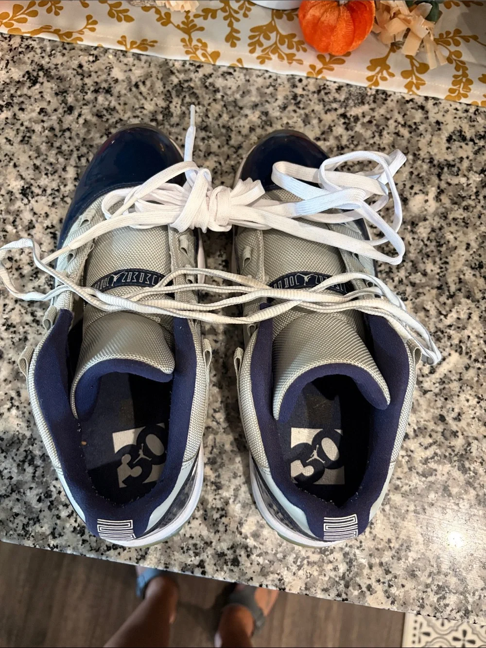 Men’s Nike Navy and Light Gray Low-Top Sneakers with White Soles